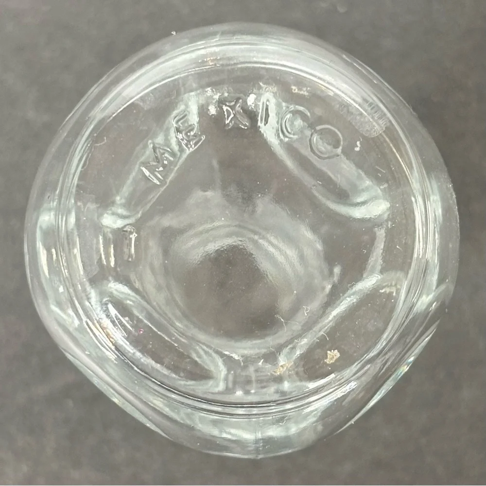 Vintage Mini Clear Glass Bottle/Bud Vase Pinch Thumbprint Bottle 3.5 Mexico Made